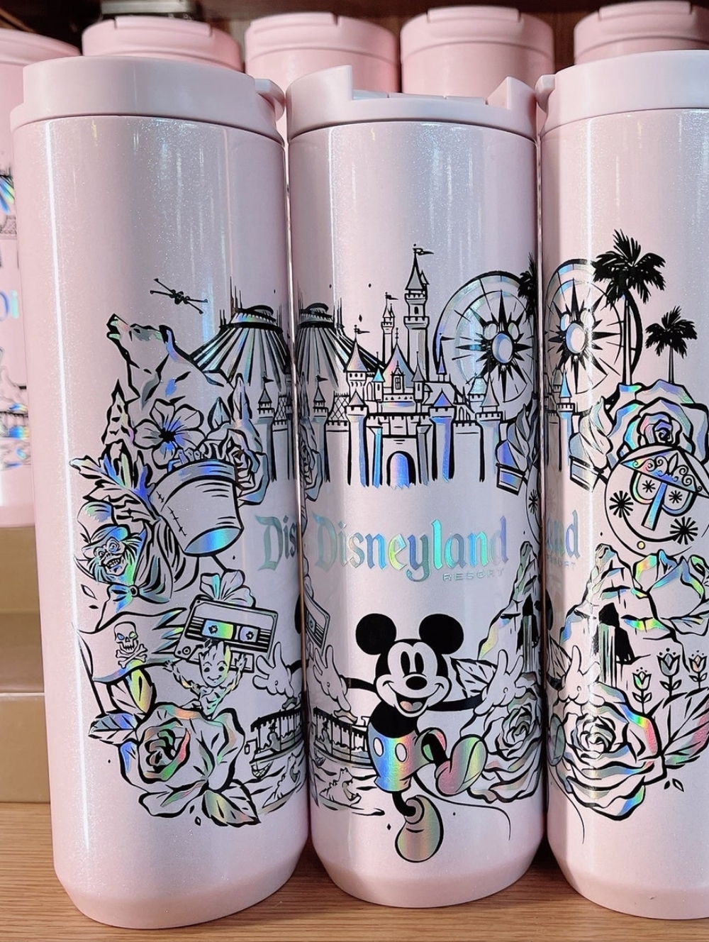 Disneyland Resort Starbucks tumbler featuring icons